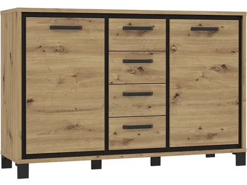 Kommode TRONDHEIM 2 Türen 4 Schubladen 41.5x138.4x91.2cm artisan eiche eiche