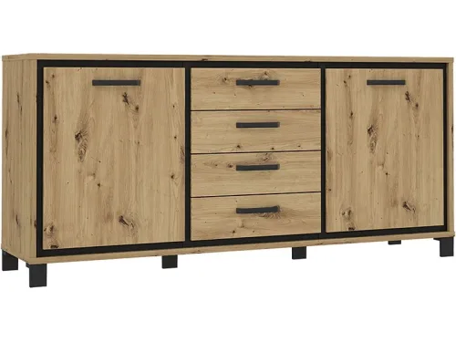 Sideboard TRONDHEIM 2 Türen 4 Schubladen 41.5x178.4x81.3cm artisan eiche eiche