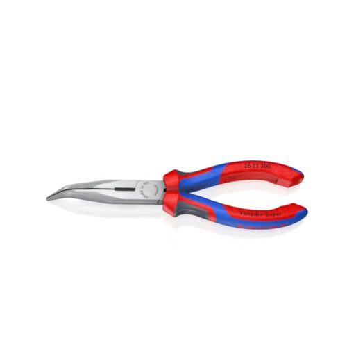 Knipex, Knipex 26 22 200 Werkstatt Flachrundzange 40° gebogen Vanadium Elektrostahl 200 mm