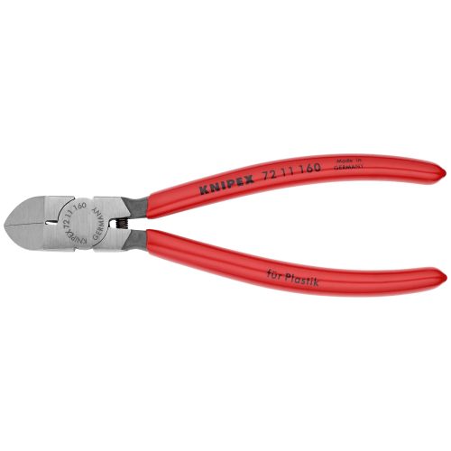 Knipex, Knipex 72 11 160 Werkstatt Kunststoffseitenschneider ohne Facette 160 mm