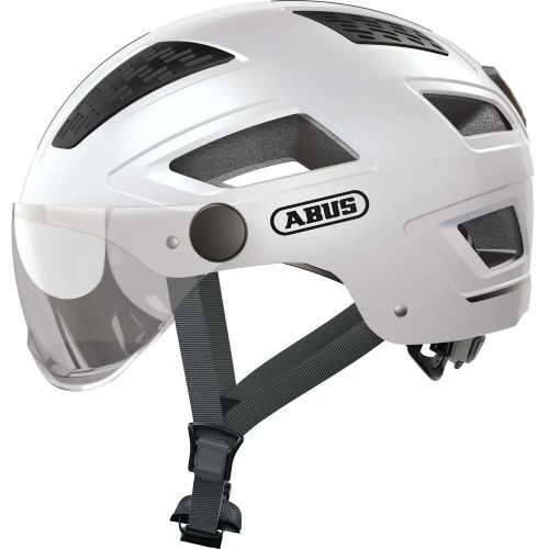 Abus, ABUS Hyban 2.0 ACE Velohelm mit Visier - Polar White