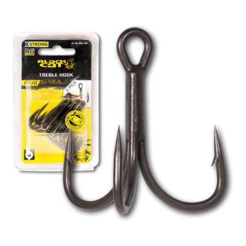 Black Cat Treble Hook DG coating 5 pcs - Drillinghaken für Welsangeln