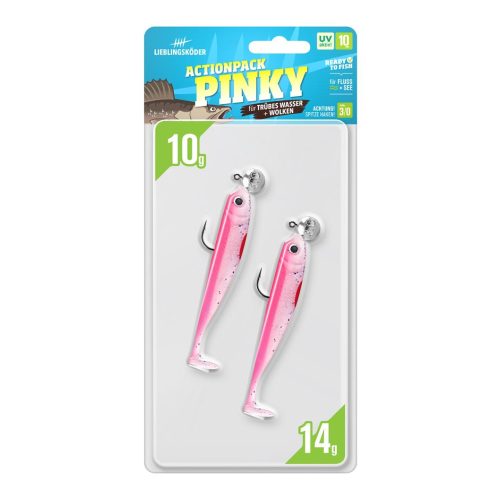 Lieblingsköder Actionpack Pinky - Gummiköder-Set montiert