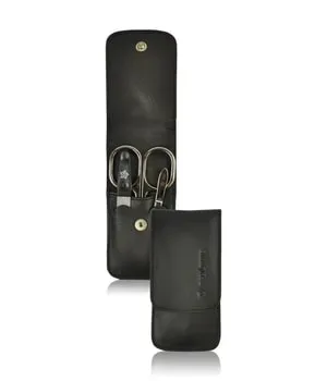 undefined, Pfeilring Maniküre-Set 3-teilig schwarz Taschenetui, Kalbsleder, Nickel-Füllung