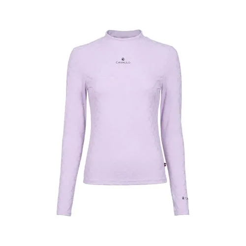 Cavallo, Cavallo CAVALDELMA Jaquard Stehkragenshirt 3DArtwork Damen