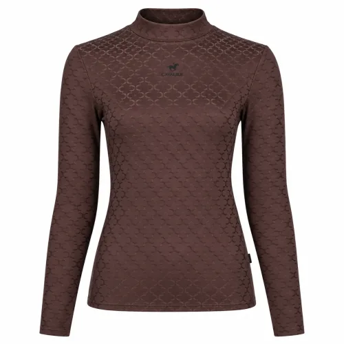Cavallo, Cavallo CAVALDELMA Jaquard Stehkragenshirt 3DArtwork Damen