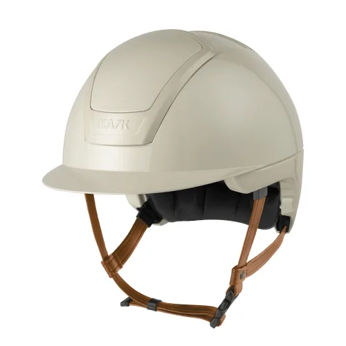 KASK, KASK NEMESI SHINE Reithelm mit beigem Kinnriemen