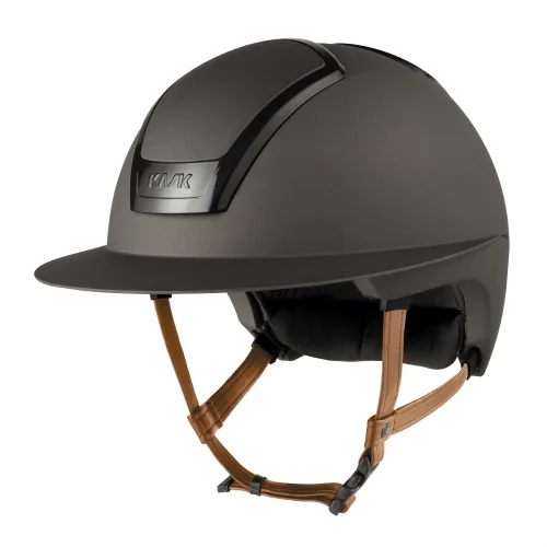 KASK, KASK NEMESI Wide Peak METAL Reithelm mit beigem Kinnriemen