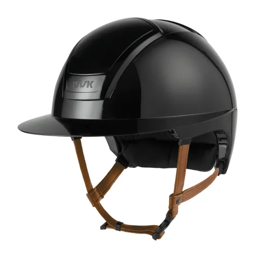 KASK, KASK NEMESI Wide Peak SHINE Reithelm mit beigem Kinnriemen