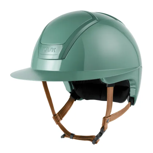 KASK, KASK NEMESI Wide Peak SHINE Reithelm mit beigem Kinnriemen