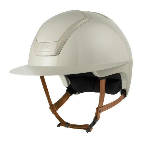 KASK, KASK NEMESI Wide Peak SHINE Reithelm mit beigem Kinnriemen