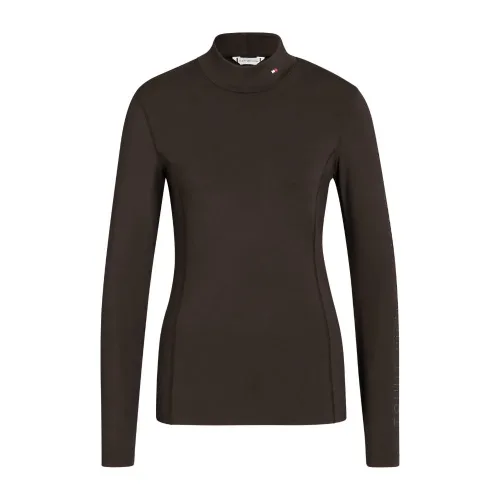 Tommy Hilfiger Equestrian, Tommy Hilfiger Equestrian Ava langärmeliges Trainingsshirt mit hohem Halsausschnitt Damen