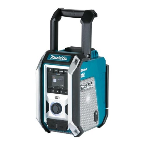 Makita, Makita DMR115 Baustellenradio DAB, DAB+ AUX, Bluetooth®, USB spritzwassergeschützt, stoßfest Türkis, Schwarz, Silber
