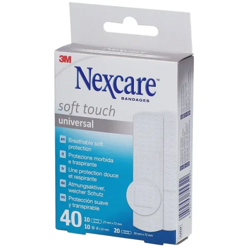 3M Nexcare, 3M Nexcare Soft Touch Universalpflaster, diverse Grössen (40 Stk)