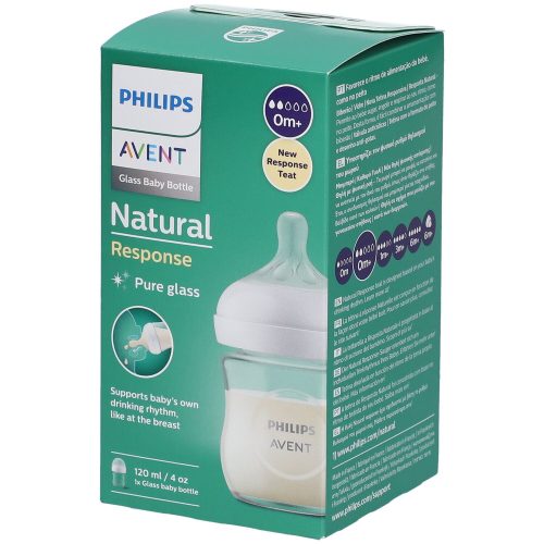PHILIPS AVENT, Babyflasche Natural Response, Glas, 120ml, ab Geburt