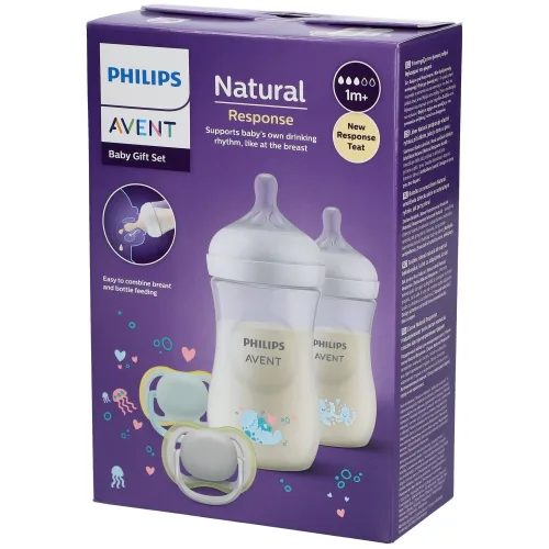PHILIPS AVENT, 4-tlg. Babyflaschen-Set, Natural Response, ab Geburt