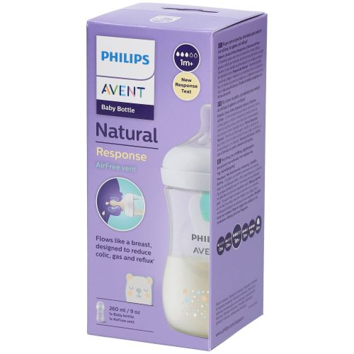 PHILIPS AVENT, Philips Avent Natural Response Babyflasche mit Airfree Ventil, 260ml, 1M+ Bär (1 Stk)