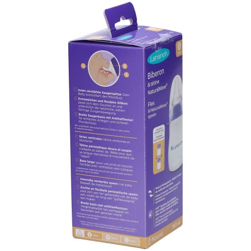 Lansinoh, Babyflasche NaturalWave, Anti-Kolik-Weithals, Gr. S, 160 ml, ab 1M