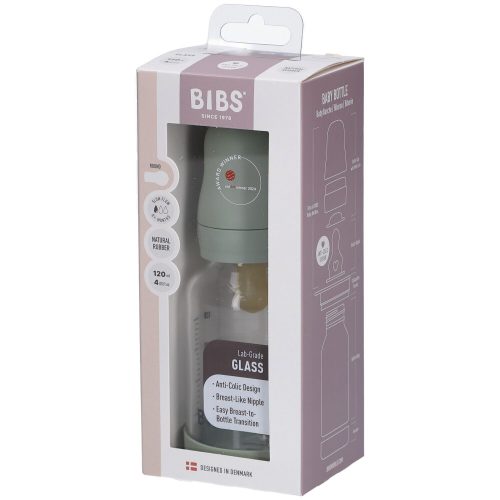 BIBS, Babyflasche aus Glas, 120 ml, ab 0M