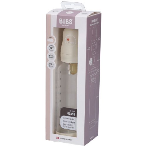 BIBS, Babyflasche aus Glas, 240 ml, 2M+