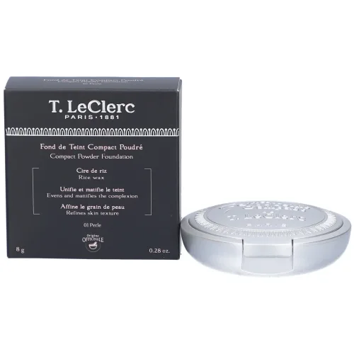 T.LeClerc, T.LeClerc Compact Powder Foundation Kompakt Foundation 8 g Nr. 01 - Perle