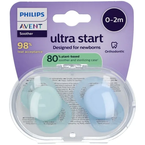 Philips Avent Ultra Start Schnuller 0-6 Monate, Grün/Blau