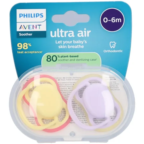 Philips Avent Ultra Air Sucette +0m Luft pistache/lila