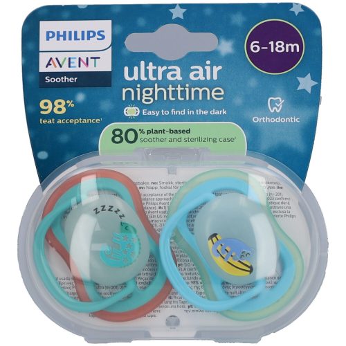 PHILIPS AVENT, 2er-Pack Schnuller ultra air Nighttime, 6-18M