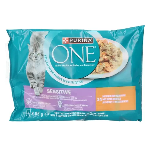 Purina One, Purina ONE Sensitive Huhn & Karotten 4x85g