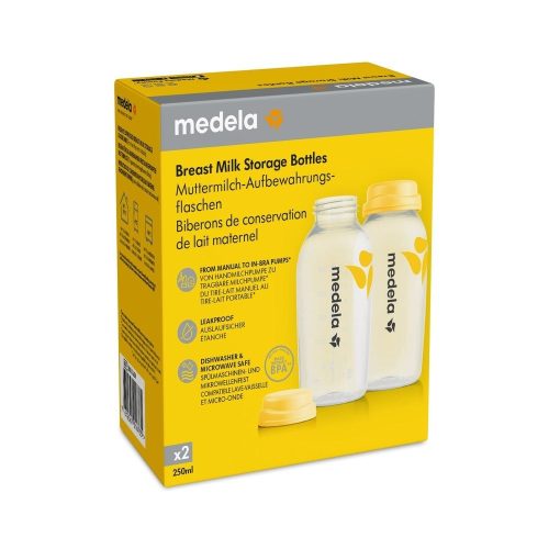 medela, 2er-Pack Babyflaschen für Muttermilch, 250 ml