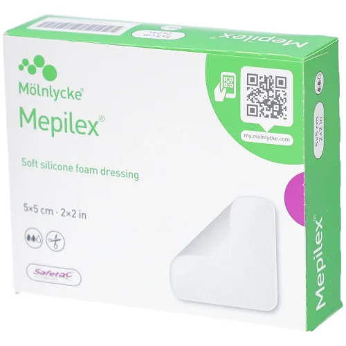 Mepilex, Mepilex Schaumverband Safetac Siteril, 5x5cm (5 Stk)