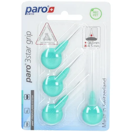 Paro, paro 3STAR-GRIP 4.5mm medium grün zylindrisch (4 Stk)