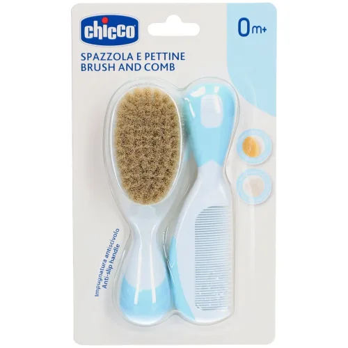 Chicco, Chicco -  Kamm und Bürste Naturborsten 0m+ (1 Stk), One Size