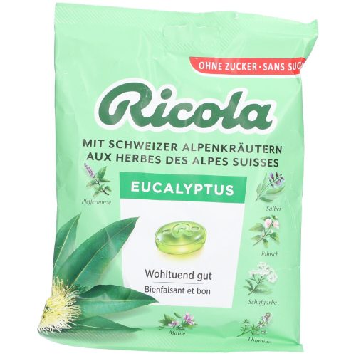 Ricola, RICOLA Eucalyptus Bonbons o Zucker Btl 125 g