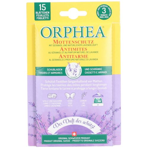 ORPHEA, Orphea Mottenschutz Blätter mit Lavendelduft | 15 Stück
