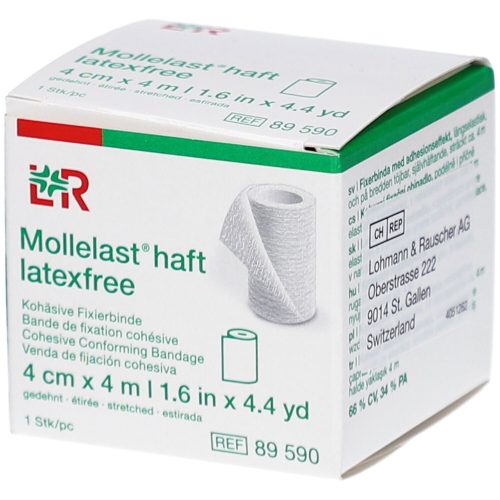 Mollelast, Mollelast haft Fixierbinde, 4cmx4m, latexfrei (1 Stk)