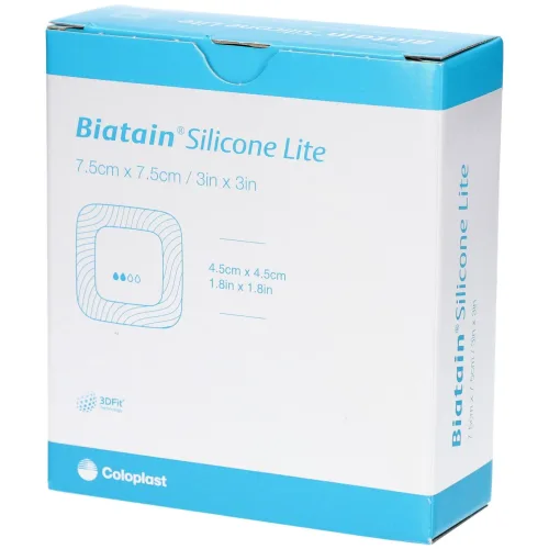 Coloplast, Biatain Silicone Lite Schaumverband, 7.5x7.5cm (10 Stk)