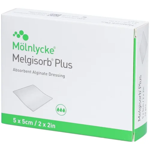 Melgisorb Plus, Melgisorb Plus Alginatverband 5x5cm (10 Stk)