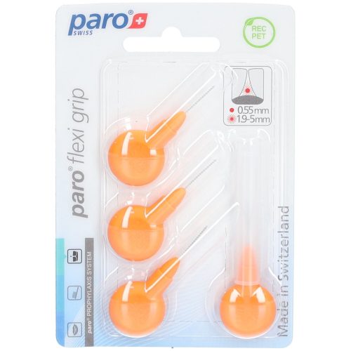 Paro, Paro Flexi-Grip Interdentalbürsten, 1,9mm/5mm, orange, 4 Stück