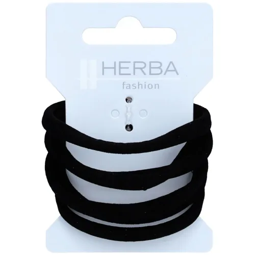 HERBA, Herba Haarbinder mikrofaser, schwarz, 6 Stk., &Oslash; 5 cm