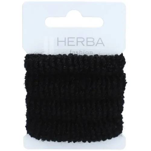 HERBA, Herba Haarbinder frottee, schwarz, 4 Stk., &Oslash; 4 cm