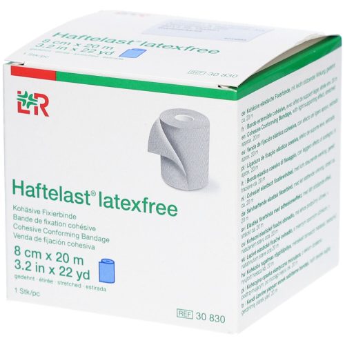 Haftelast, Haftelast latexfrei kohäsive Fixierbinde, 8cmx20m, blau (1 Stk)