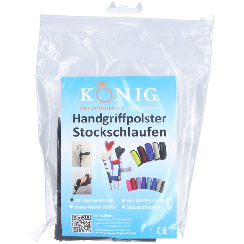 König, KÖNIG Griffpolster Krücken schwarz Reissverschluss (1 Stk)