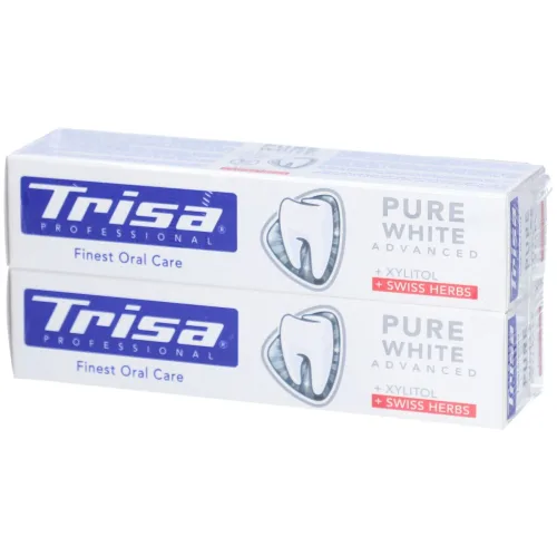 Trisa, Trisa Zahnpasta Pure White Swiss Herbs Duo (2x75ml)