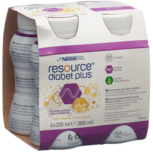 Resource, Resource Diabet plus Vanille (4x200ml)