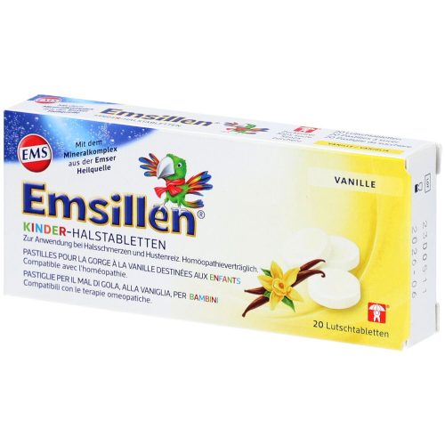 Emser, EMSILLEN Kinder-Halstabletten Vanille 20 Stk
