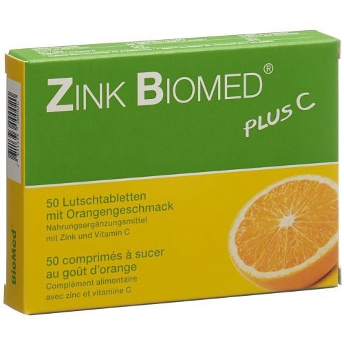 Biomed, Zink Biomed Plus C Lutschtabletten, Orange (50 Stk)