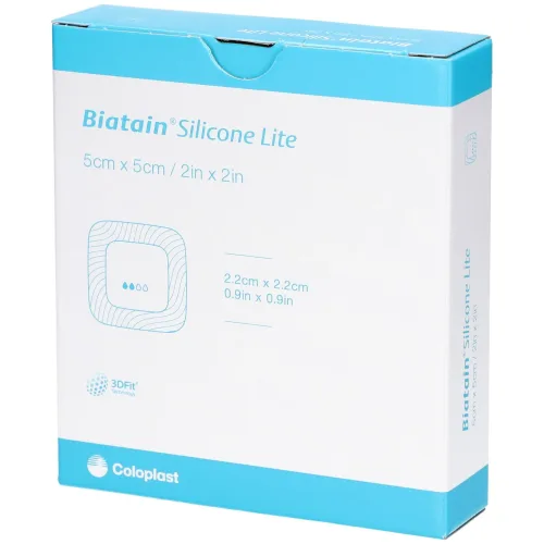 Coloplast, Biatain Silicone Lite Schaumverband 5x5cm (5 Stk)