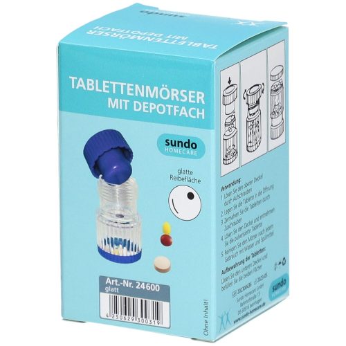 SUNDO, SUNDO Tablettenmörser Schraubdeckel blau-transparent (1 Stk)