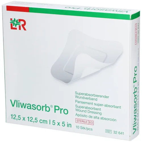 Vliwasorb, Vliwasorb Pro Wundverband 12.5x12.5cm (10 Stk)
